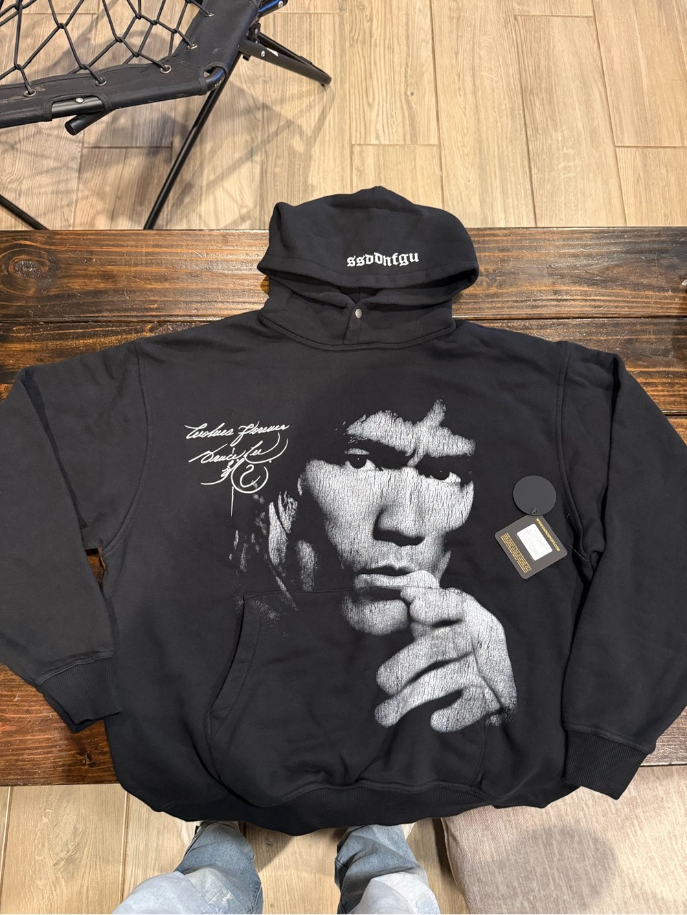 Darc Sport x Bruce Lee collab, Don’t Think - Feel pierce black hoodie